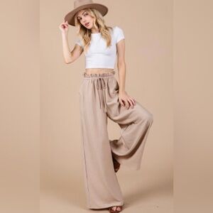 Ces Femme Tan Wide-Leg Pants